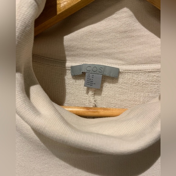 COS Cream Mock neck tunic sweater - Picture 3 of 5
